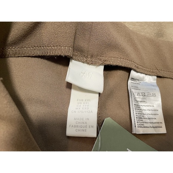 NWT H&M Flare Pants Womens Sz 2XL Pull on Stretch Bootcut Flare Trousers Brown - Picture 5 of 9